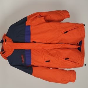Columbia Women Jacket puffy winter vintage 2 in 1 fleece / waterproof orange